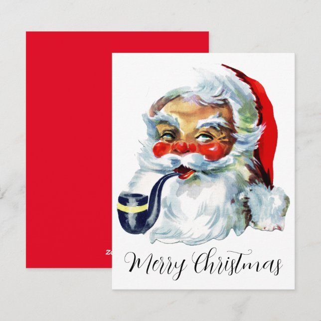 Tarjeta Festiva Vintage Christmas Santa Claus (Anverso / Reverso)