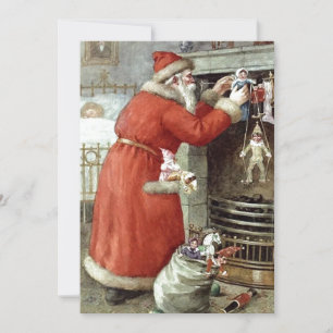 Tarjeta Festiva Vintage Christmas Santa Claus