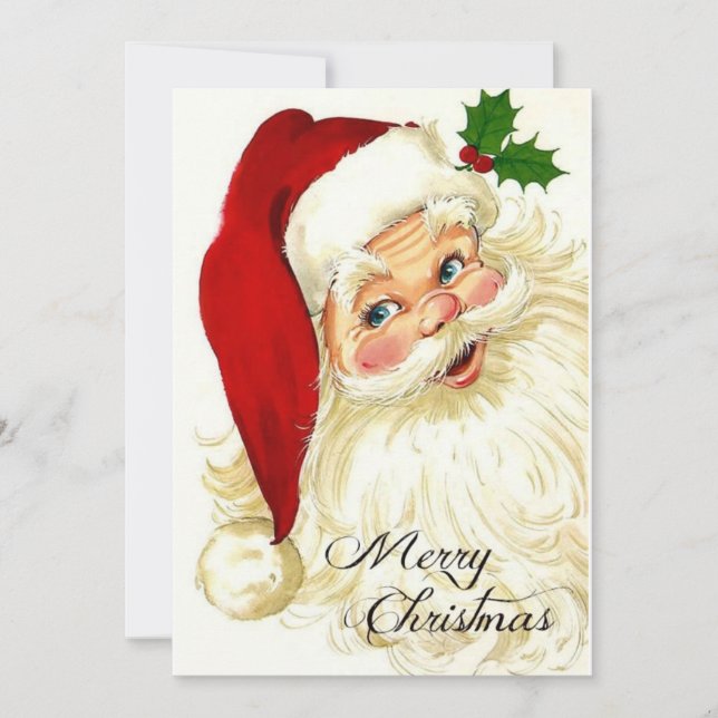 Tarjeta Festiva Vintage Christmas Santa Claus (Anverso)