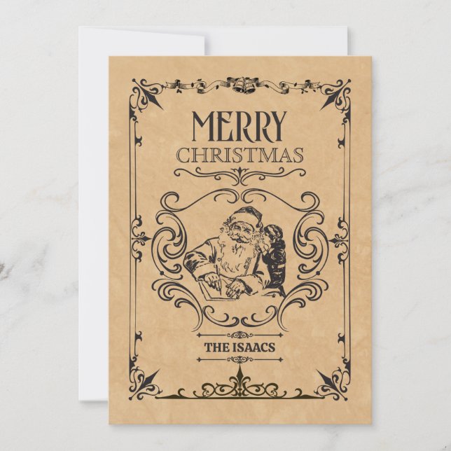 Tarjeta Festiva Vintage christmas santa claus (Anverso)