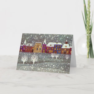 Tarjeta Festiva Vintage Christmas, Santa Claus Horse Open Sleigh