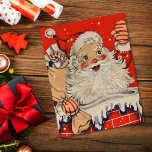 Tarjeta Festiva Vintage Christmas Santa Claus Waving<br><div class="desc">Vintage Navidad Santa Claus saludando la tarjeta de vacaciones.</div>