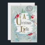 Tarjeta Festiva Vintage Christmas Santa con sirena<br><div class="desc">Cute Retro Vintage Navidad Santa’s con tarjeta de vacaciones de sirena.</div>