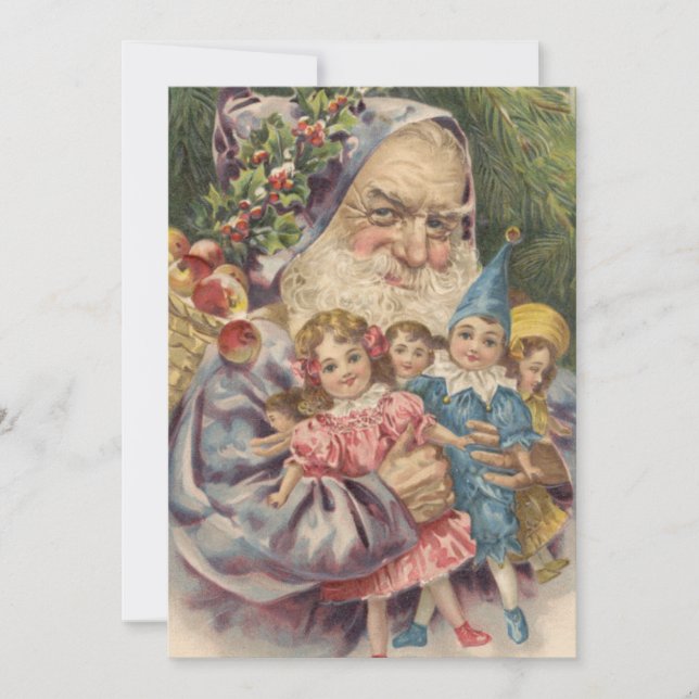 Tarjeta Festiva Vintage Christmas Santa Creeper (Anverso)