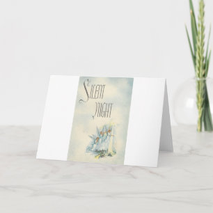 Tarjeta Festiva Vintage Christmas Silent Night Angels