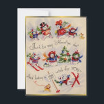 Tarjeta Festiva Vintage Christmas Snowman<br><div class="desc">Tarjeta de Navidad Retro Vintage de Snowman.</div>