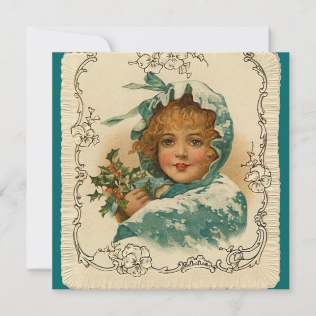 Tarjeta Festiva Vintage Christmas Square Cards (Anverso)
