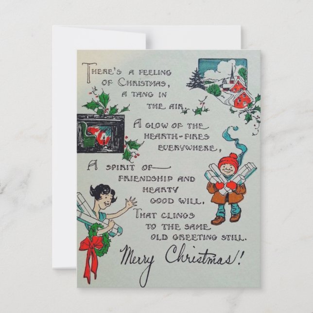 Tarjeta Festiva Vintage Christmas To All (Anverso)