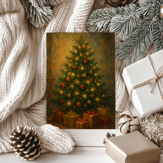 Tarjeta Festiva Vintage Christmas Tree Elegant (Subido por el creador)