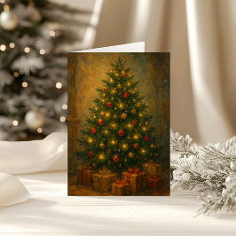 Tarjeta Festiva Vintage Christmas Tree Elegant
