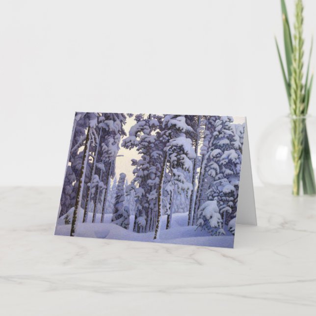 Tarjeta Festiva Vintage Christmas Winter Snow (Anverso)