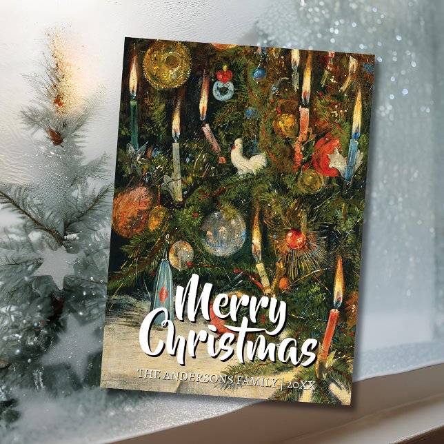 Tarjeta Festiva Vintage Classic Merry Christmas Tree Willmann (Subido por el creador)