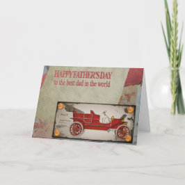 Tarjeta Festiva Vintage Classic Red Fathers Day