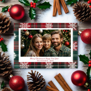 Tarjeta Festiva Vintage Classic Red & Green Navidades foto