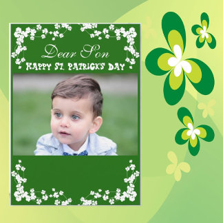Tarjeta Festiva Vintage Clover St Patrick's Day Son/Grandson Photo