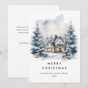 Tarjeta Festiva Vintage Country Hose Christmas Tree Corporate