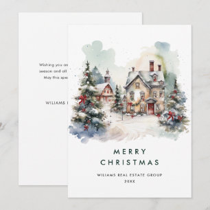 Tarjeta Festiva Vintage Country Hose Christmas Tree Corporate