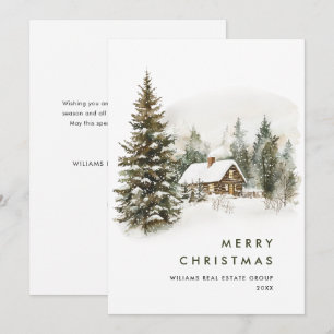 Tarjeta Festiva Vintage Country Hose Christmas Tree Corporate