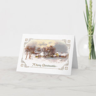 Tarjeta Festiva Vintage Country Navidades