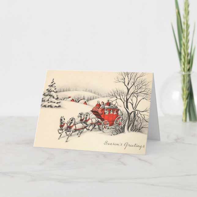 Tarjeta Festiva Vintage Countryside Card (Anverso)