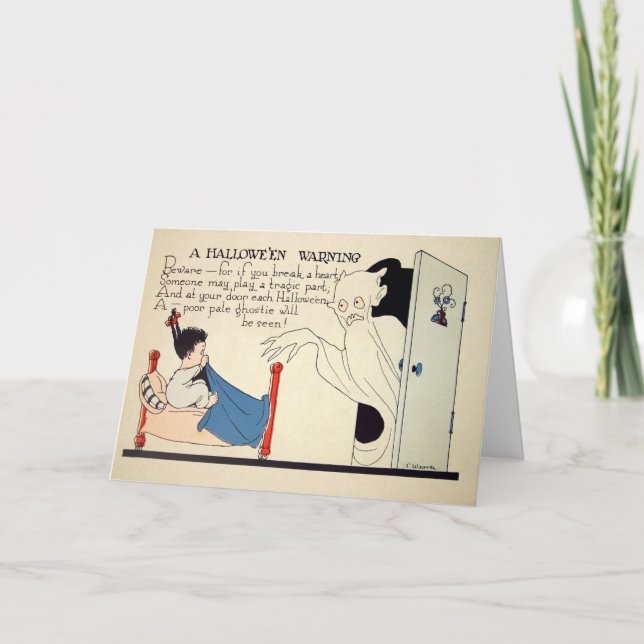 Tarjeta Festiva Vintage Creepe Halloween (Anverso)