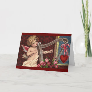 Tarjeta Festiva Vintage Cupid Valentine