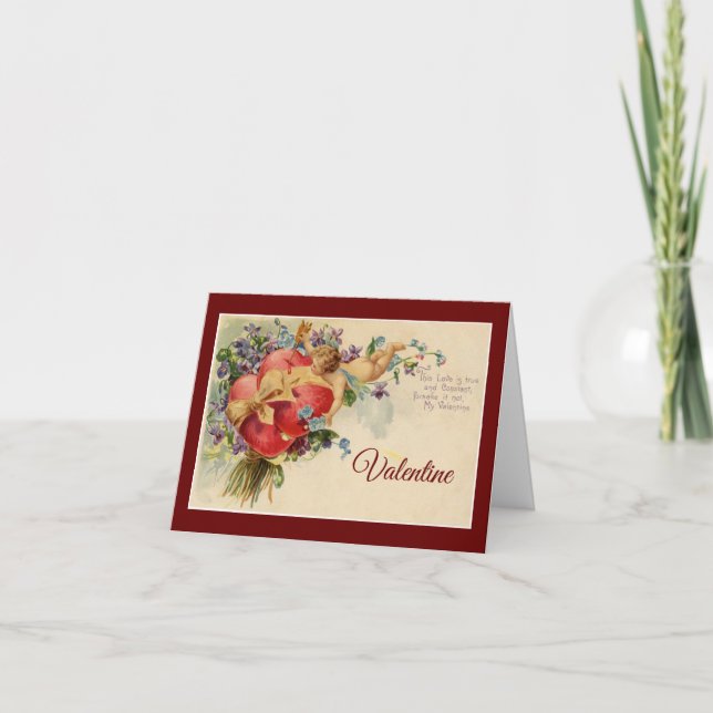 Tarjeta Festiva Vintage Cupid Valentine (Anverso)