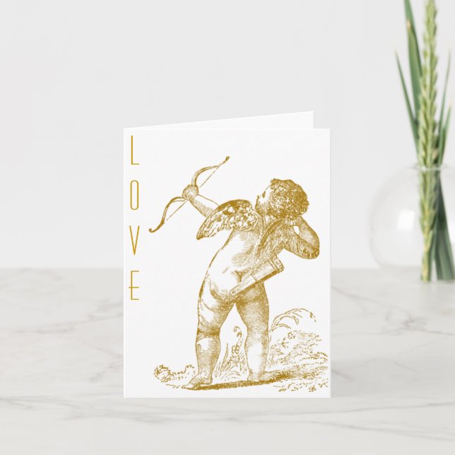Tarjeta Festiva Vintage Cupido (Anverso)