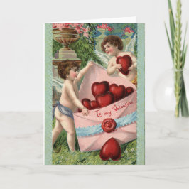 Tarjeta Festiva Vintage Cupids Valentine