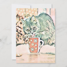 Vintage Cute Navidades Cat Watercolor