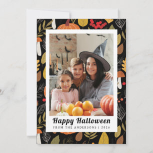 Tarjeta Festiva Vintage de calabaza minimalista Feliz Halloween 1