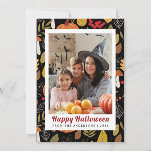 Tarjeta Festiva Vintage de calabaza minimalista Feliz Halloween 1 