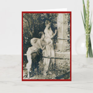 Tarjeta Festiva Vintage de Chicas de San Valentín lesbianas