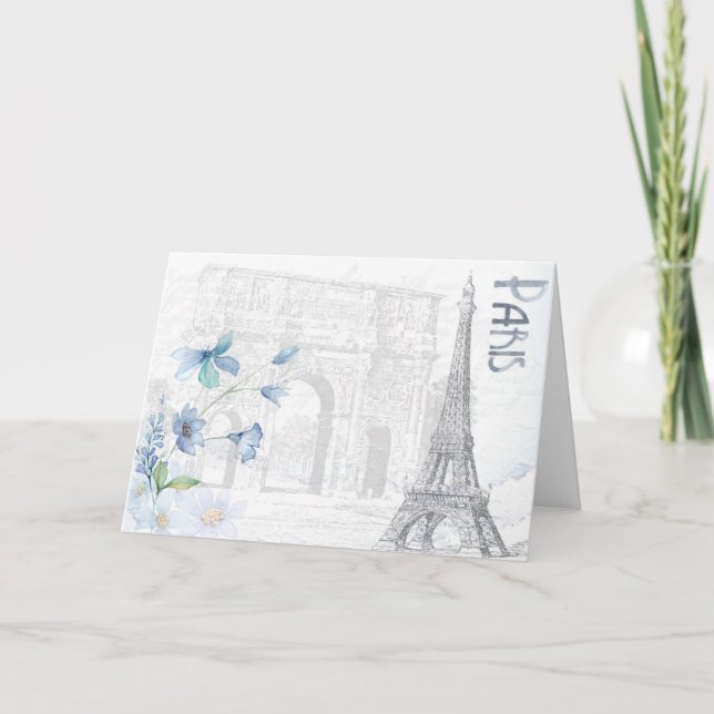 Tarjeta Festiva Vintage de París (Anverso)