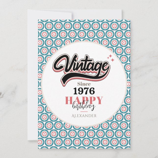 Tarjeta Festiva Vintage desde 1976 (Anverso)