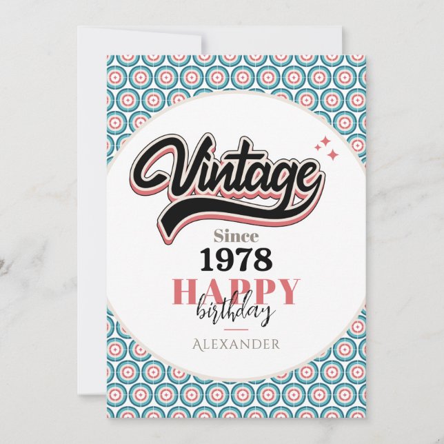 Tarjeta Festiva Vintage desde 1978 (Anverso)
