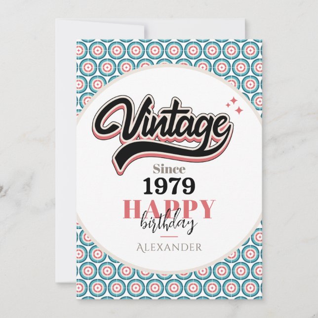 Tarjeta Festiva Vintage desde 1979 (Anverso)
