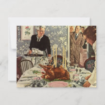 Vintage Día de Acción de Gracias cena en Turquía c