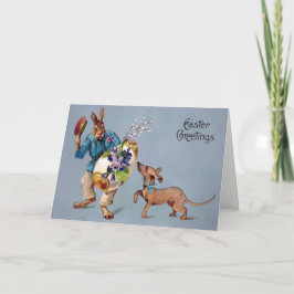 Tarjeta Festiva Vintage Dog Easter Card
