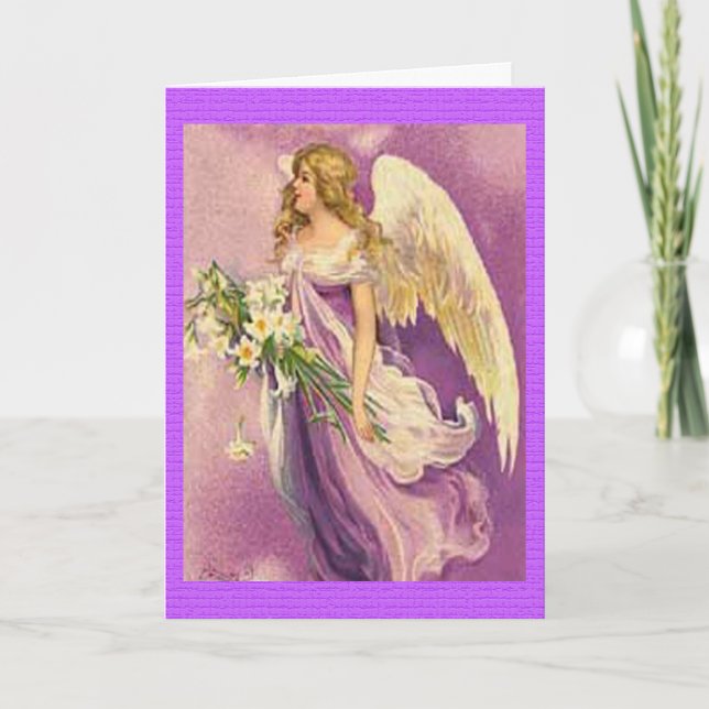 Tarjeta Festiva Vintage Easter Angel Card (Anverso)