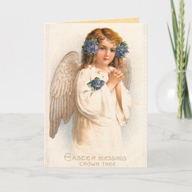 Tarjeta Festiva Vintage Easter Angel Card (Anverso)