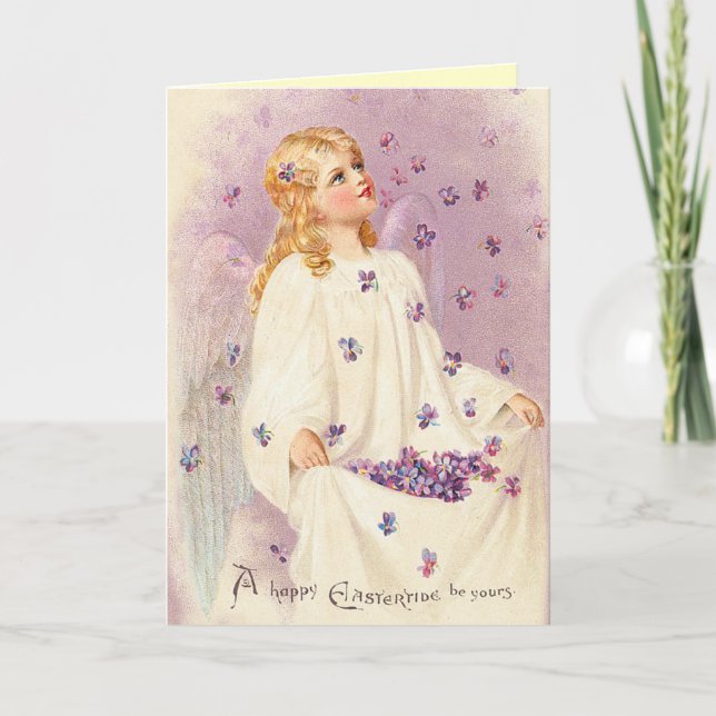 Tarjeta Festiva Vintage Easter Blessing Card (Anverso)