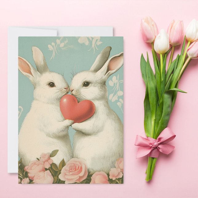 Tarjeta Festiva Vintage Easter Bunnies Card (Subido por el creador)