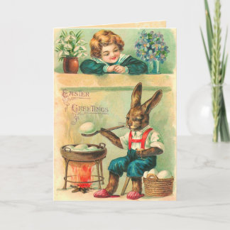 Tarjeta Festiva Vintage Easter Bunny Card