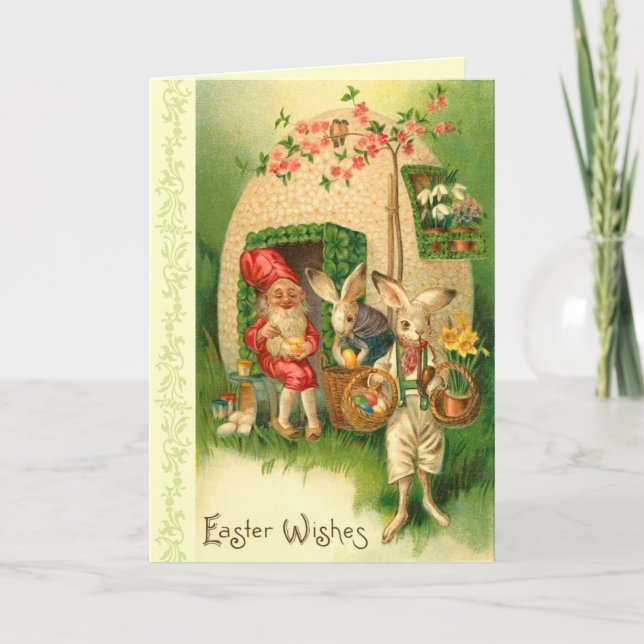 Tarjeta Festiva Vintage Easter Bunny Card (Anverso)