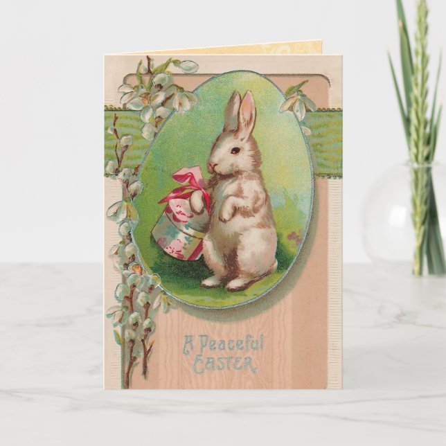 Tarjeta Festiva Vintage Easter Bunny Card (Anverso)