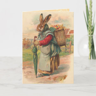 Tarjeta Festiva Vintage Easter Bunny Card