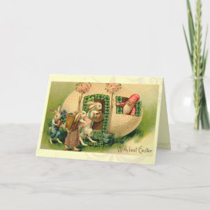 Tarjeta Festiva Vintage Easter Bunny Card