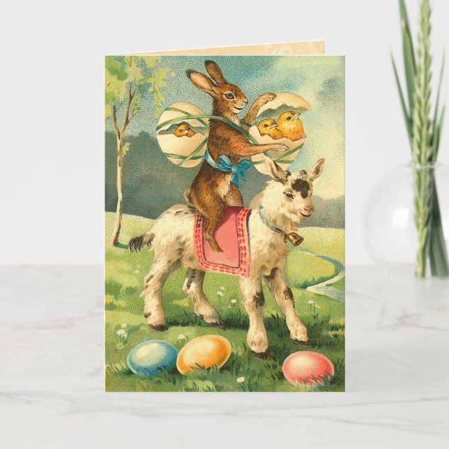 Tarjeta Festiva Vintage Easter Bunny Card (Anverso)