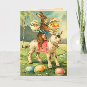Tarjeta Festiva Vintage Easter Bunny Card